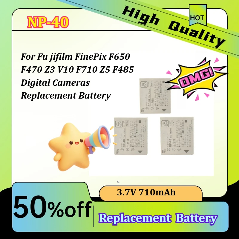 NEW 3.7V 710mAh NP-40  Camera Battery For Fu jifilm FinePix F650 F470 Z3 V10 F710 Z5 F485 Digital Cameras Replacement Battery