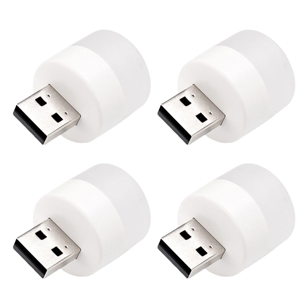 4 ชิ้นไฟกลางคืนขนาดเล็กโคมไฟข้างเตียง USB แบบพกพา LED สําหรับห้องนอนเก๋ทันสมัยตกแต่ง Plug-in เดสก์ท็อปที่เรียบง่าย