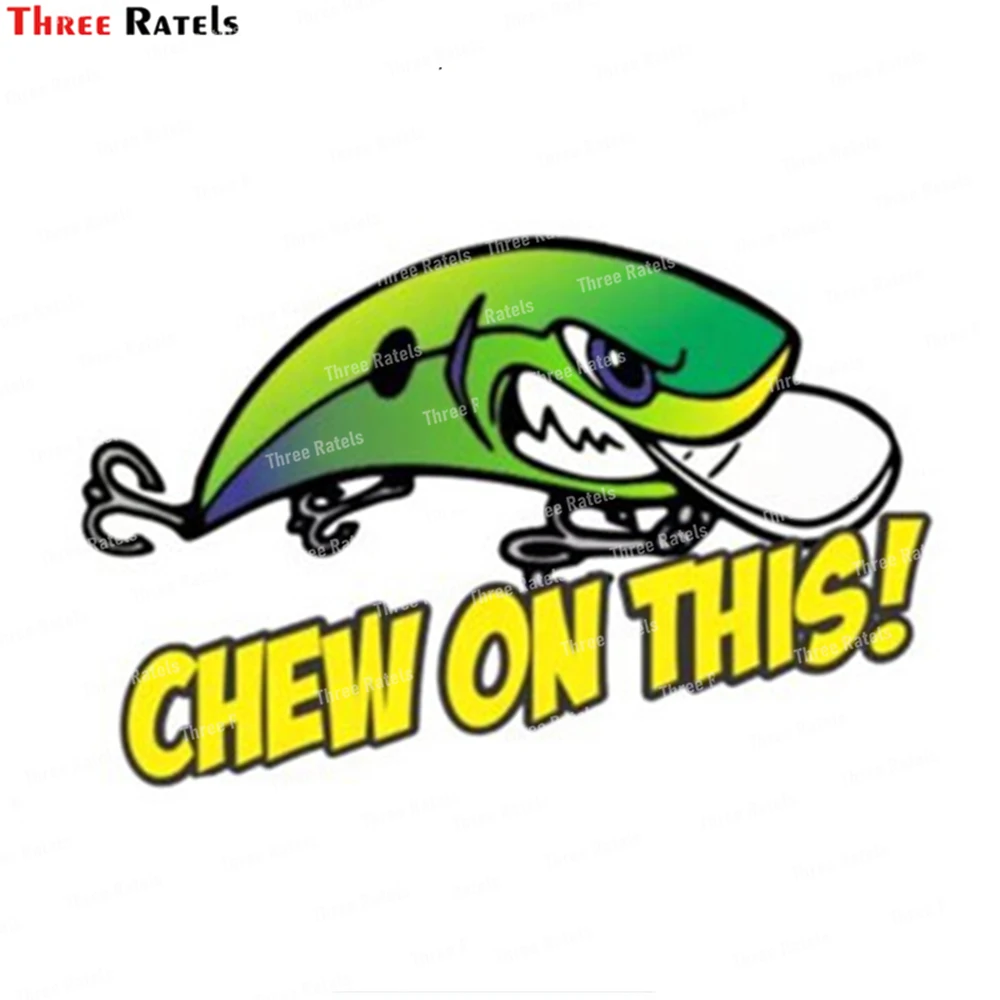 Three Ratels i509 chew on this lure sticker for tackle box toolbox boat waterproof car decoration cartoon