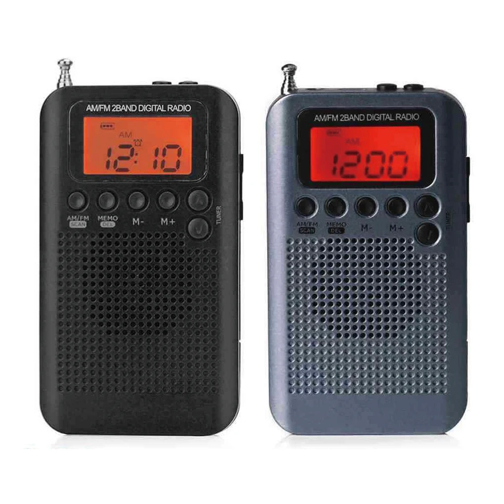 

HRD-104 Digital Mini Pocket AM FM Radio with LCD Display 40mm Driver Speaker