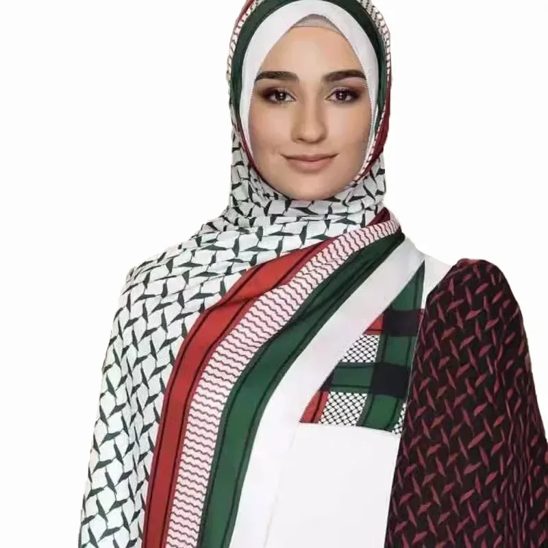 Kuffiyeh Prints Hijab Scarf Breathable Soft Long Fashion Forward Scarves Headscarf Muslim Hijabs Shawl Ramadan 185*80cm