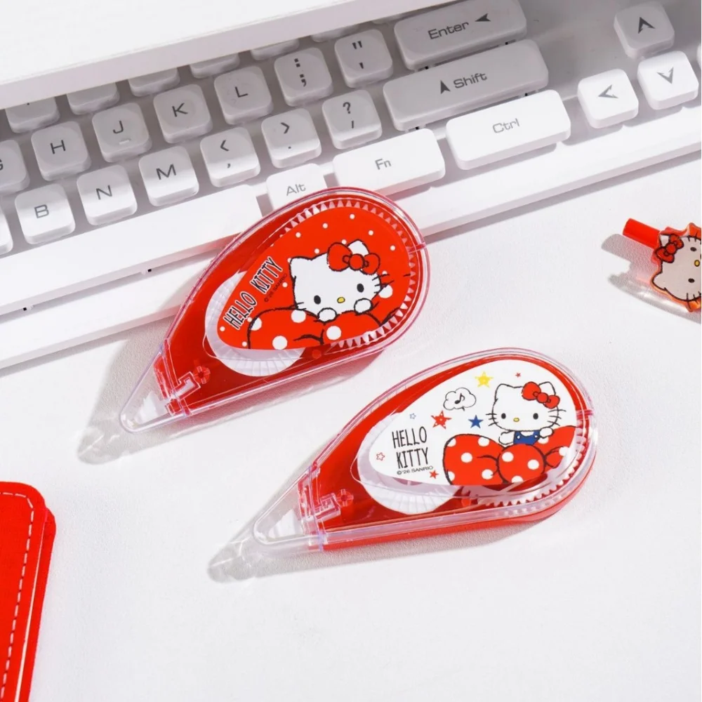 Genuine Hello Kitty Correction Tape Genuine Sanrio 12 Meter Natural Paper Color Smooth Roller for Work Exams and Daily Notes view 5