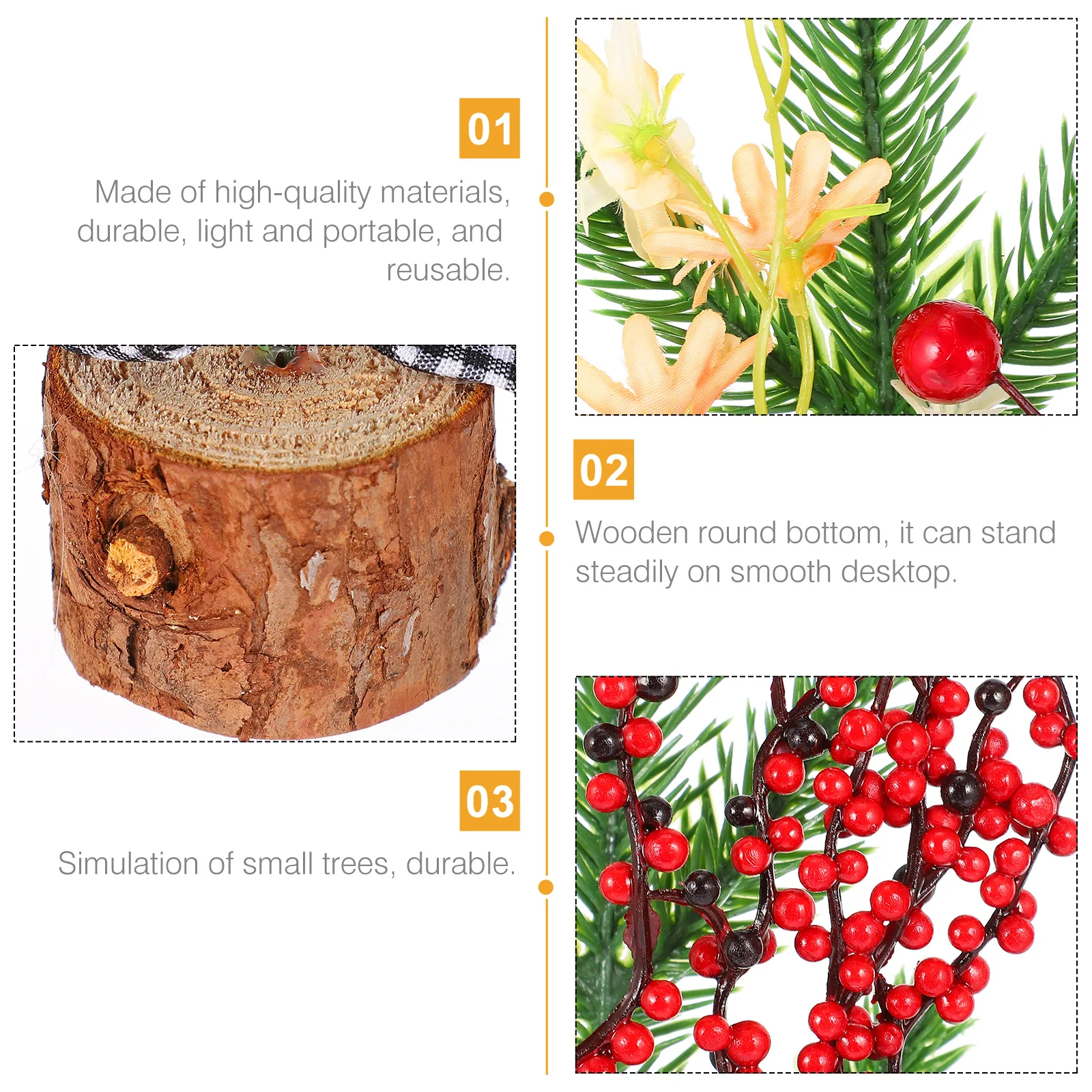 

2 Pcs Dining Room Table Decor Mini Christmas Tree Ornaments Tabletop Desktop Tress