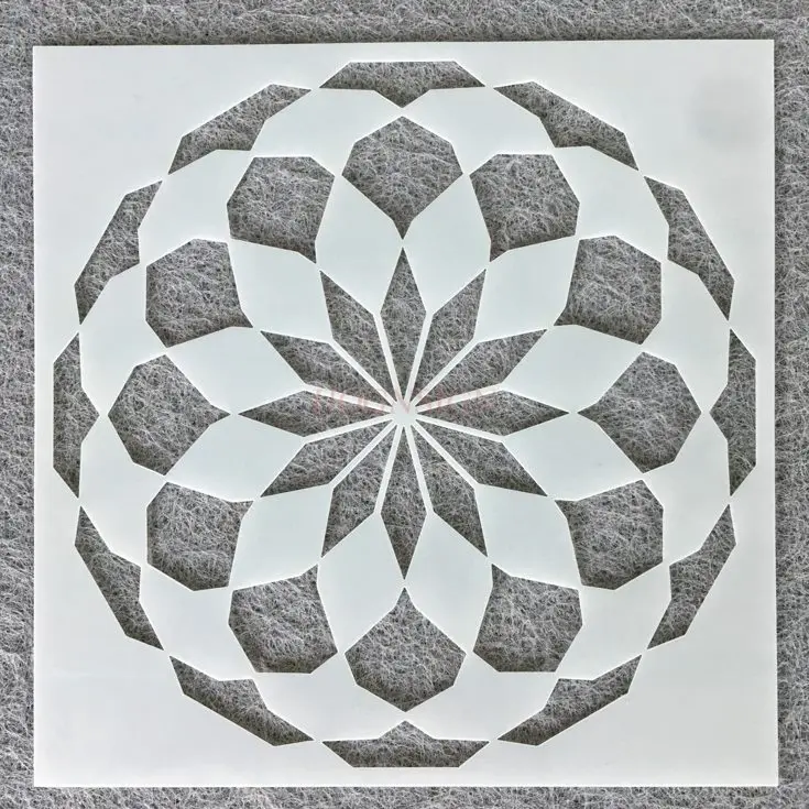 1pcs DIY geometric template Mandala graphic template ceramic tile spray painting irregular hollow out