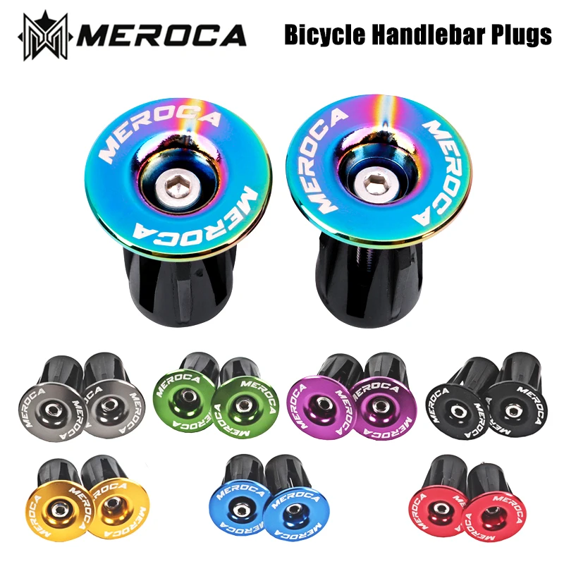 MEROCA Handlebar Cap Mtb Bicycle Handlebar Plugs Mountain Bike Handle Bar End Bicycle Lock On Grips Cap Handle Cover Cycling