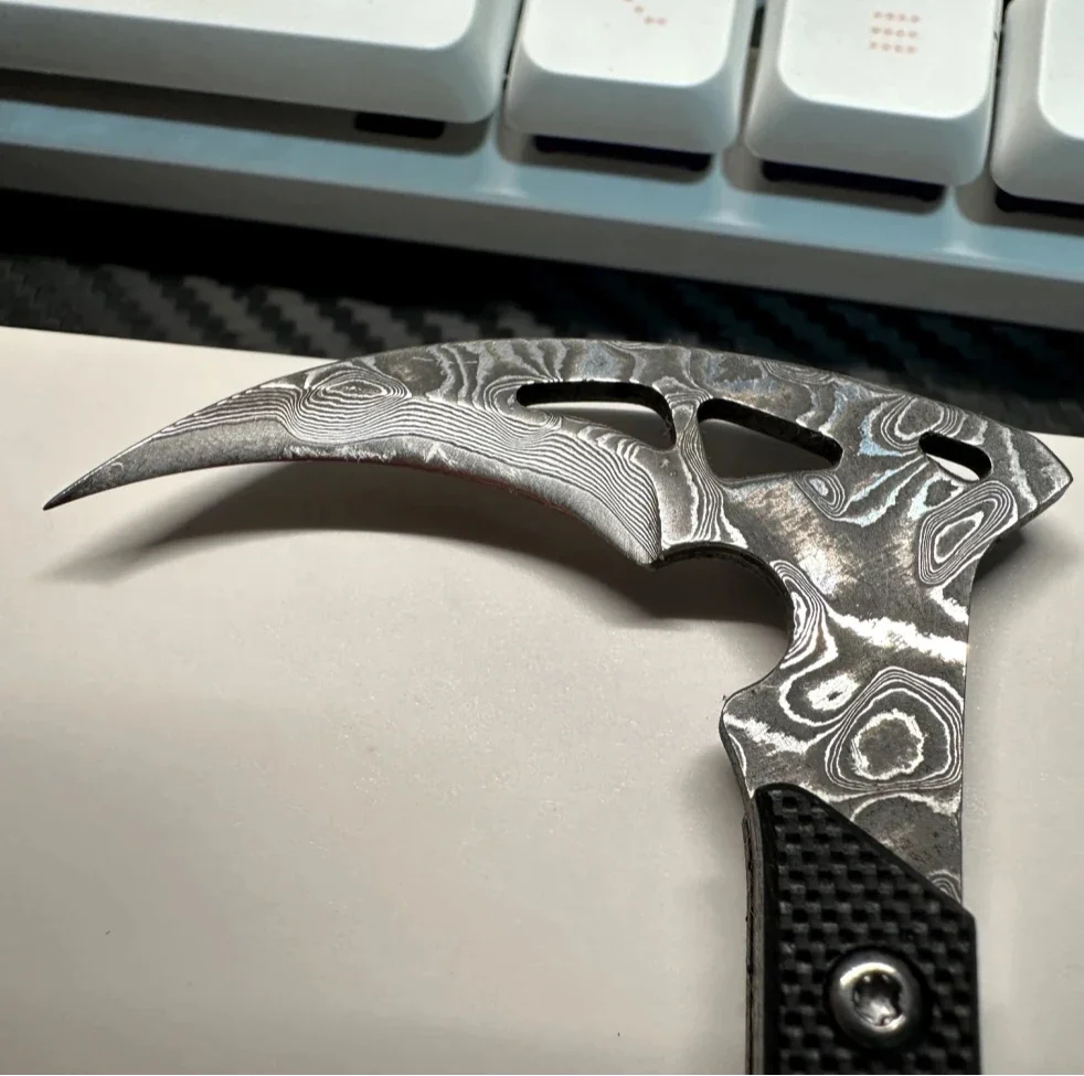 Outdoor Multifunctional VG10 Steel Self-defense Sickle Office EDC Tool Ornament for Playing and Collecting