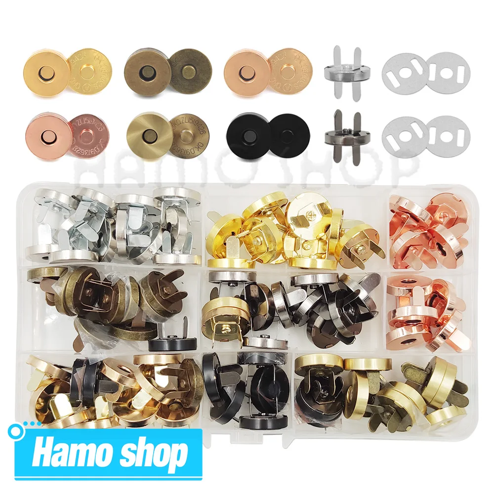 

40/60/80sets Thick Magnetic Snap Fasteners Clasps Buckles 14/18mm Magnetic Buttons Cloth For DIY Bag Purse Handbag Accessories