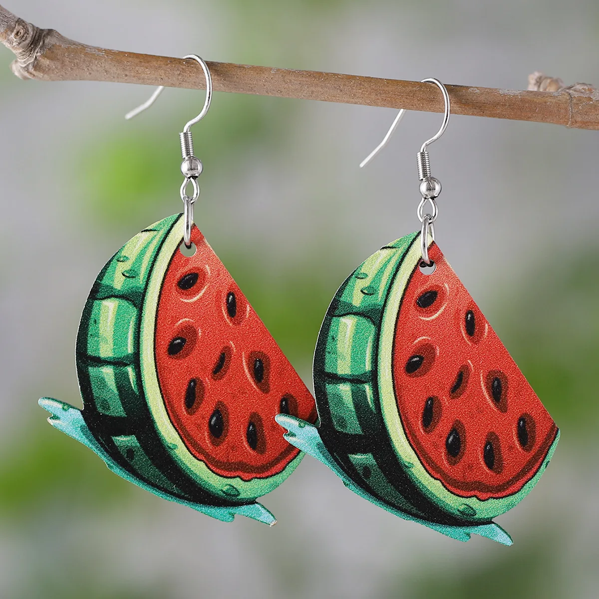 New Summer Hawaiian Holiday Style Earrings Watermelon Lemon Pineapple Cherry Pendant Earrings Wooden Earrings Gift Wholesale