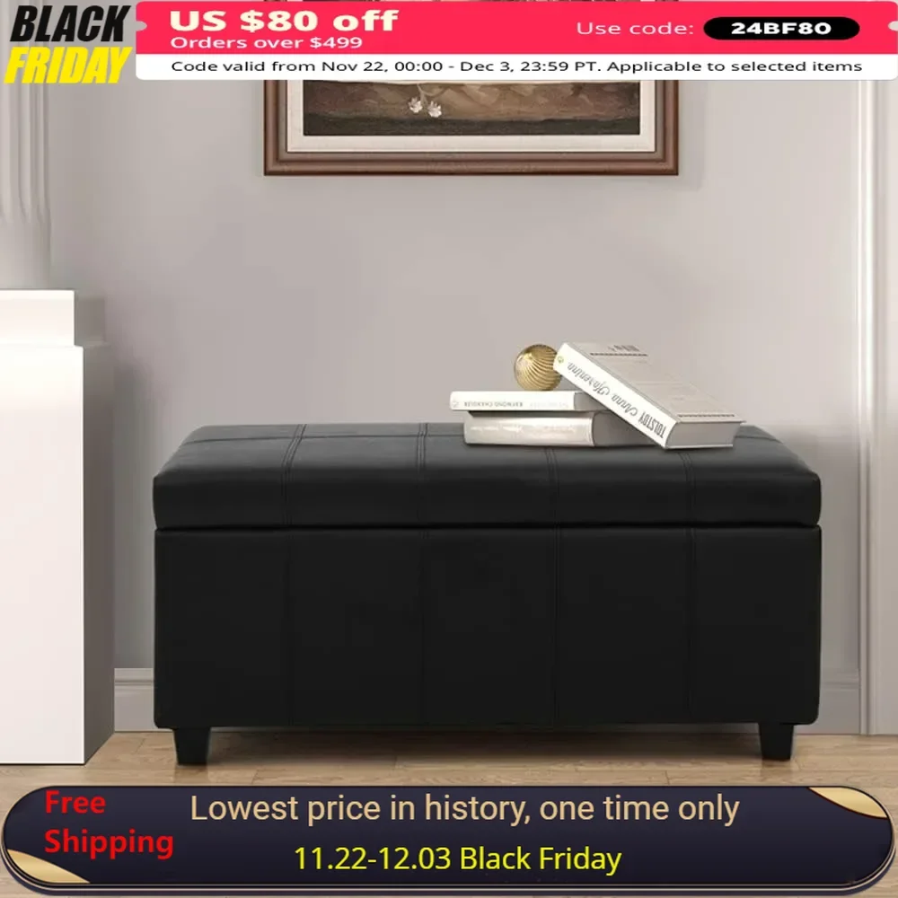 

Furniture,36Inch Lift-Top Storage Ottoman Bench With PU Upholstery,stool Chair