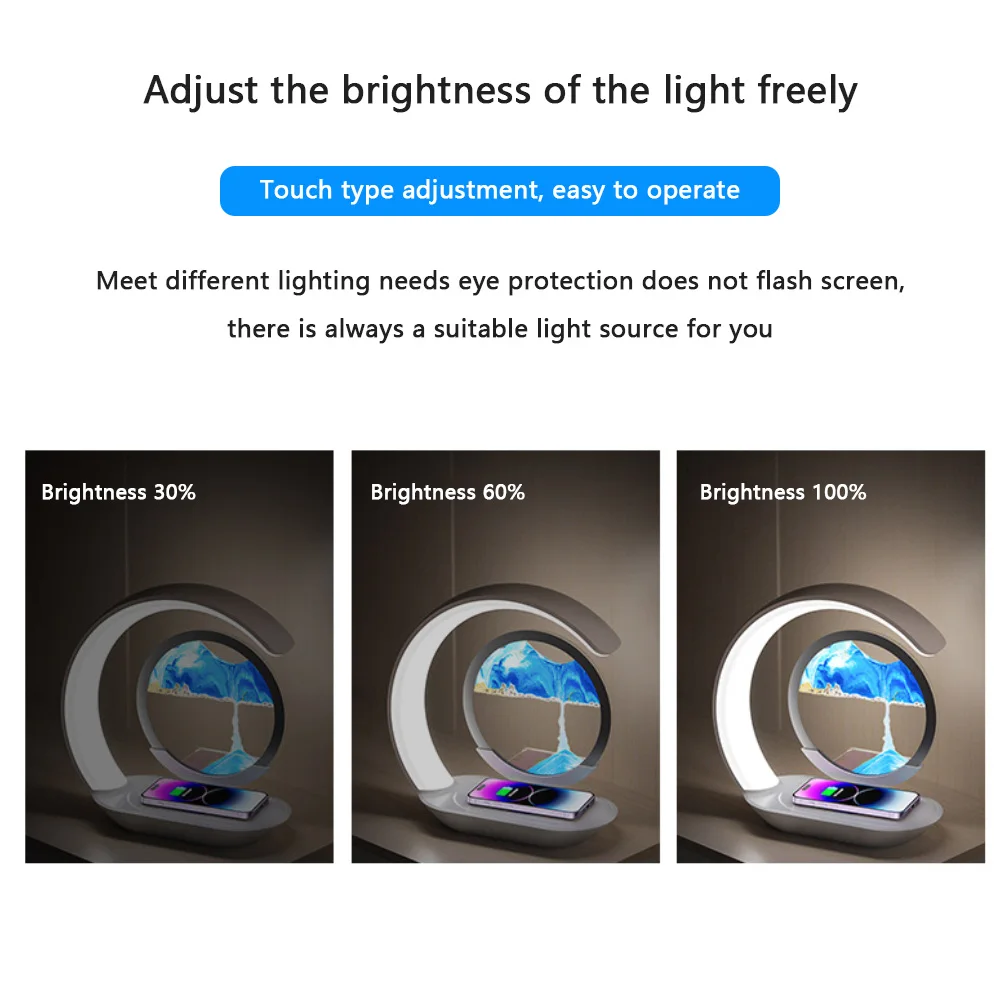 โคมไฟตั้งโต๊ะแบบชาร์จไฟได้ปรับได้แบบสัมผัสโคมไฟข้างเตียงไร้สายสำหรับห้องนั่งเล่นตั้งโต๊ะไฟสร้างสรรค์กลางคืนแบบทรายดูด