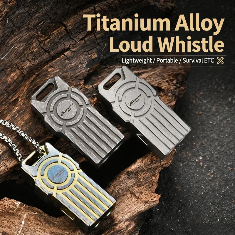 Titanium Whistle Double Tube High Decibel EDC Emergency Whistle Portable Waterproof Rescue Signal Whistle for Outdoor  Training