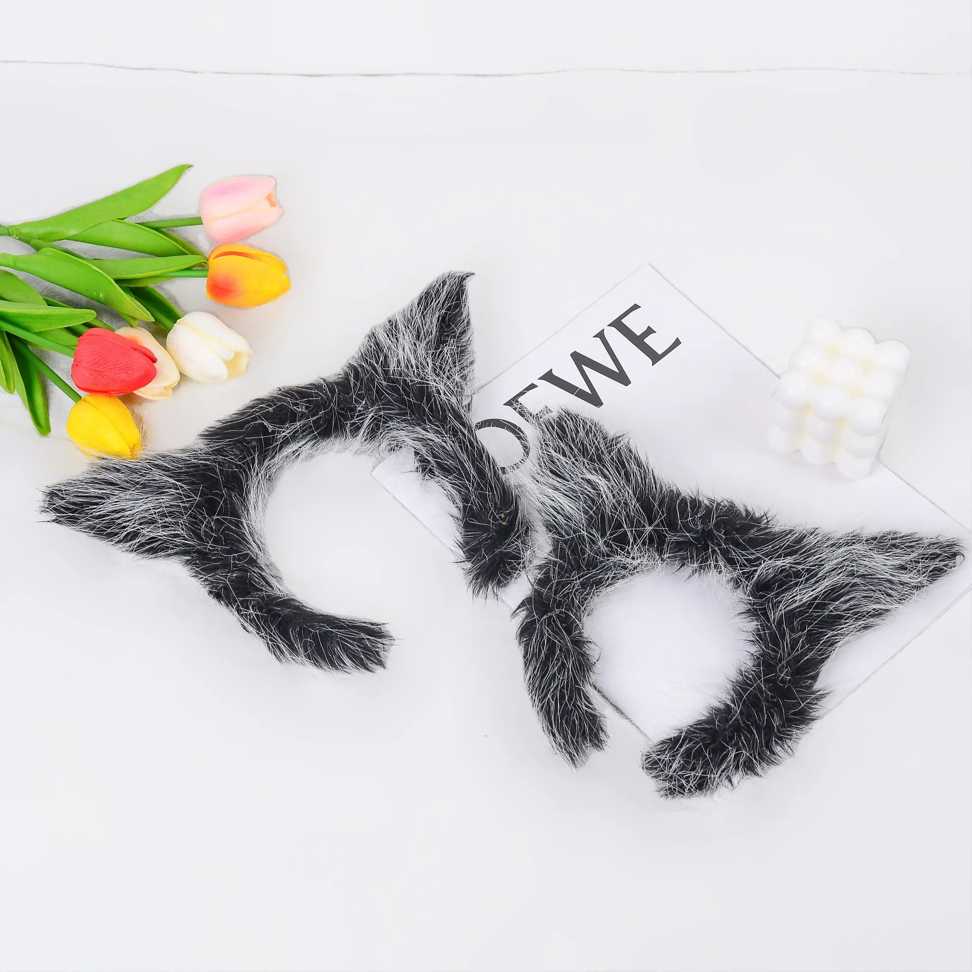 Wolf Ears Plush Headbands Animal Ears Hairbands Prom Festive Head Bands Animal Dress Up Party Hair Accessories