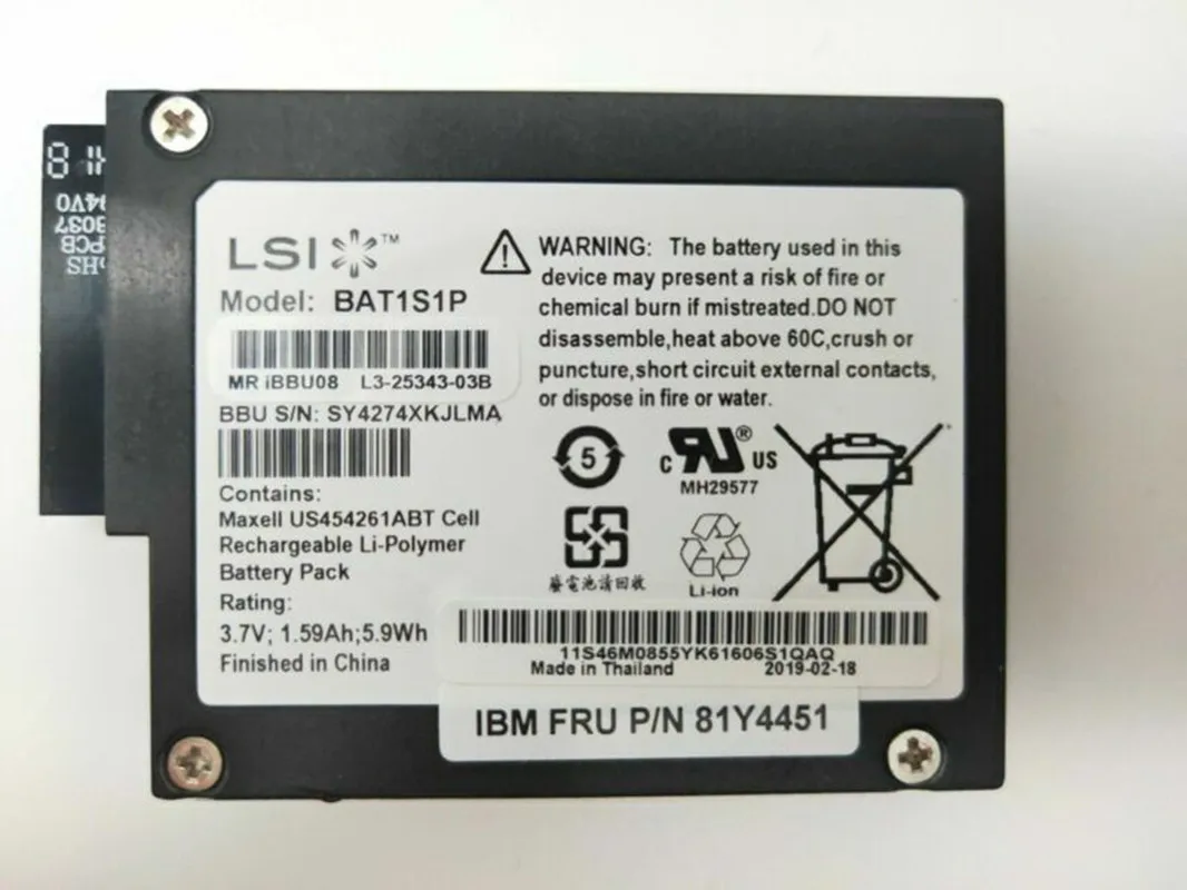 

LSI BBU08 для IBM 81Y4451 BAT1S1P для M5015 M5014 M5000 9260 9280 Raid card