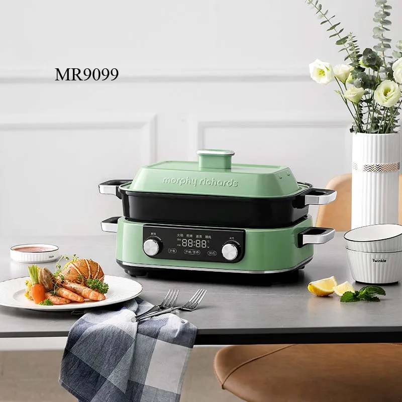 Morphy Richards MR9099 Multicooker Electric Hot Pot Multi-function Barbecue Skillet Grill Slow Cooker 5L 1600W Home Appliance