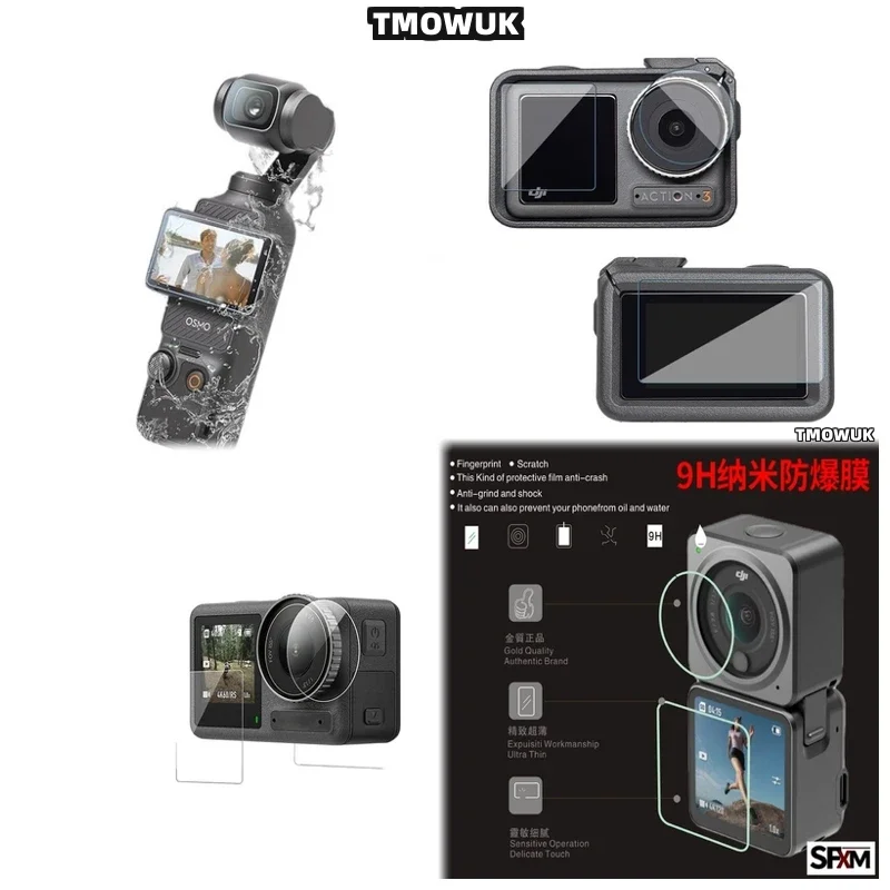 

For DJI Pocket 1 2 Osmo Pocket 3, Easy Clean Screen Protector For Action 2 4 Pro.