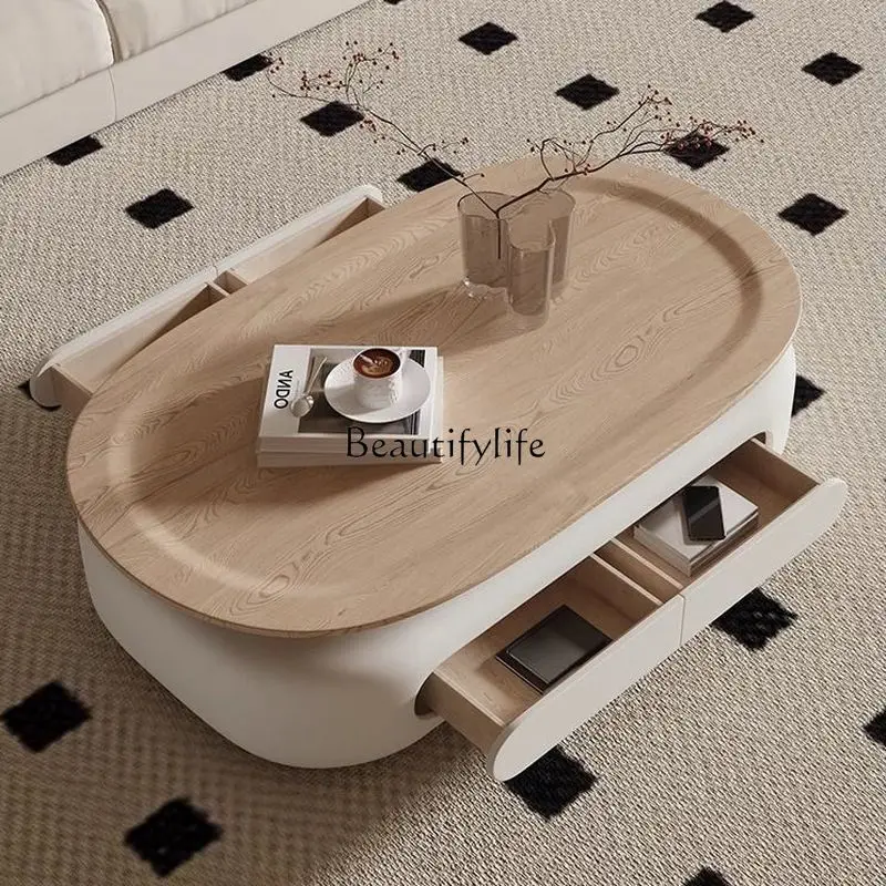 

Log color oval coffee table living room home creative small apartment simple