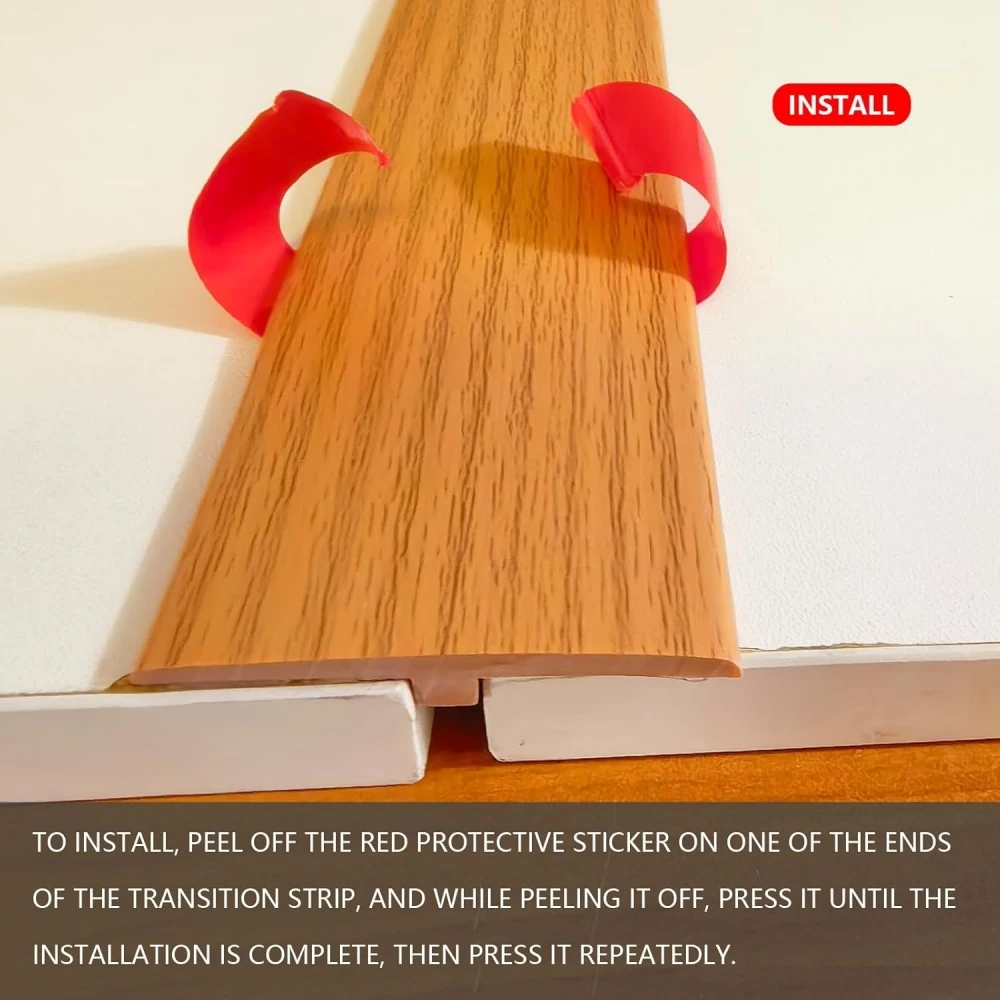 1 قطعة 2mX5cm T-شكل بولي كلوريد الفينيل الخشب الطابق الانتقال قطاع حافة إغلاق قطاع مرنة ذاتية اللصق التماس قطاع عتبة الشريط