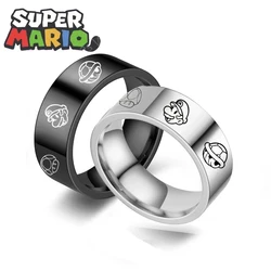 Super Mario Anime Rings Fashion Jewelry Mario Stainless Steel Women's Accessories Couple Ring Party Wedding Gifts