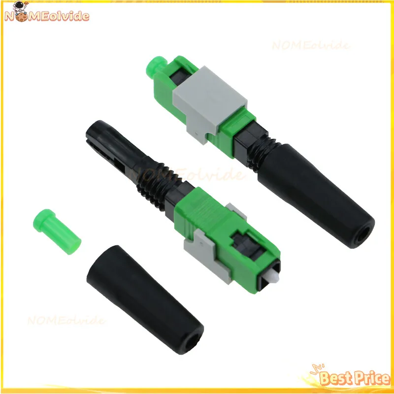 

50PCS Pre-Bur Fiber Optic Quick Connector APC FTTH Fiber Optic Fast SC Connector