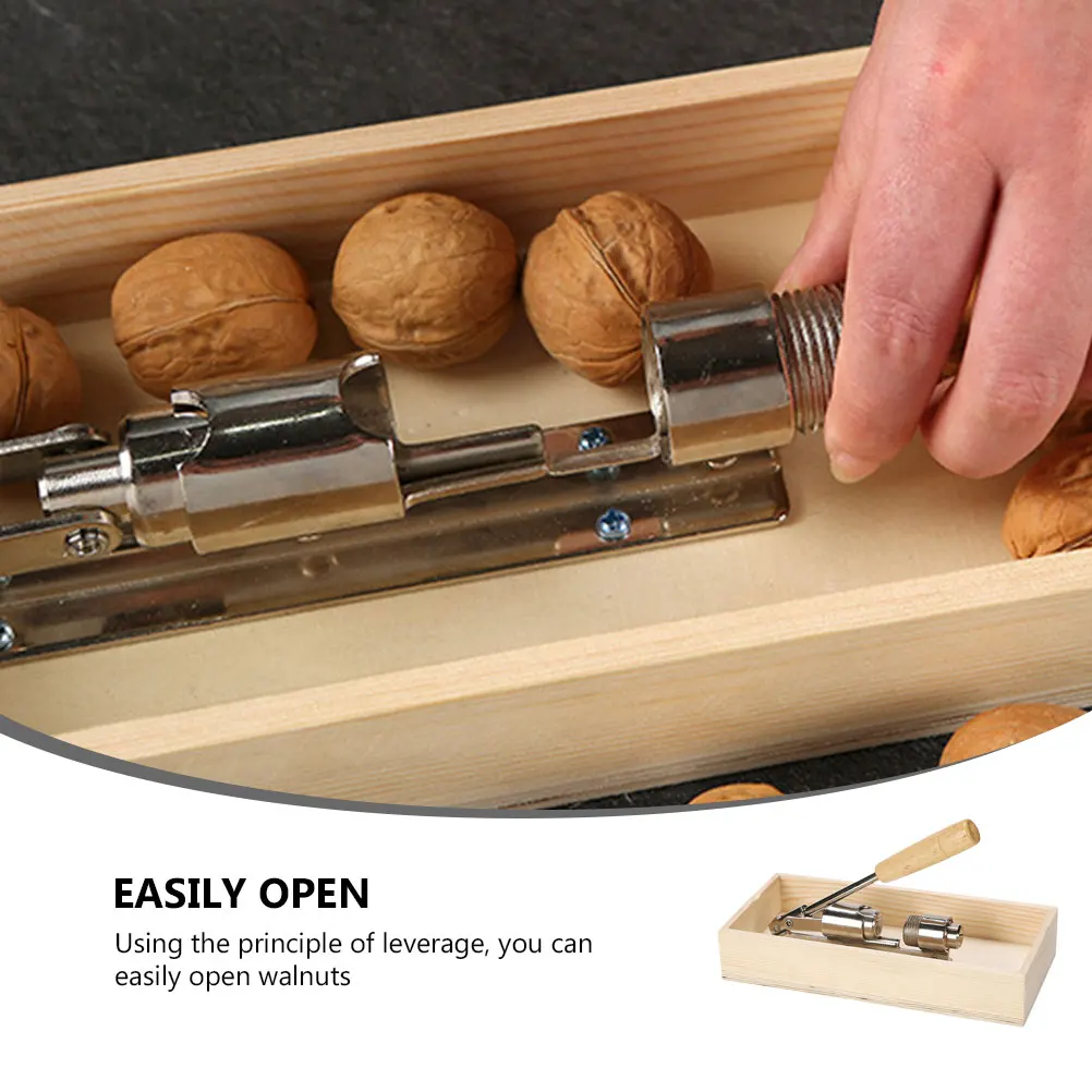 

Multifunctional Nut Opener Walnut Clip Splash Proof Storage Box Thick Wood 45cm Baffle Khaki