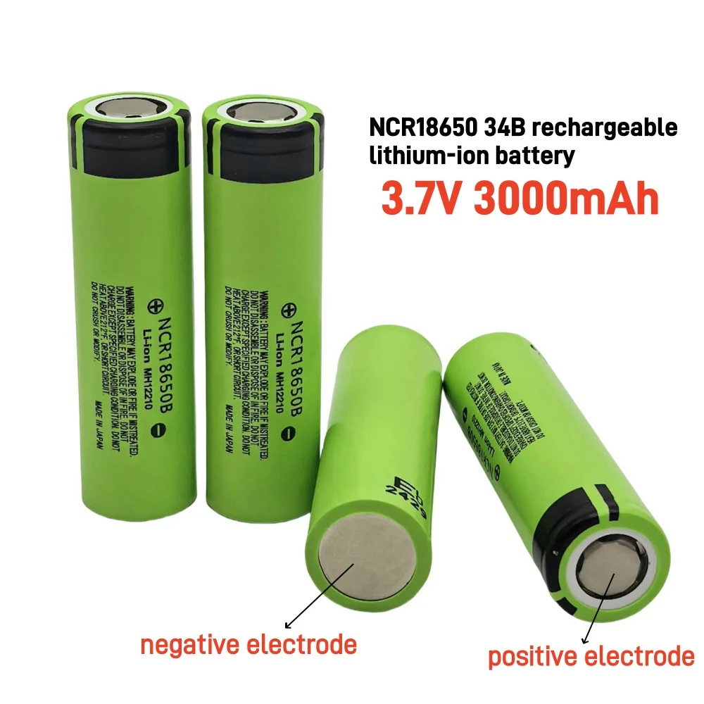 

34B 3.7V 3000mAh NCR18650B Rechargeable Lithium Battery for Handheld Flashlight Fan Monitoring And Portable Device Use