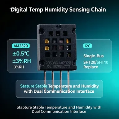 1Pcs AM2320 Temperature Humidity Sensor, 3.1-5.5V I2C, High Accuracy, SHT20 SHT10 Replacement