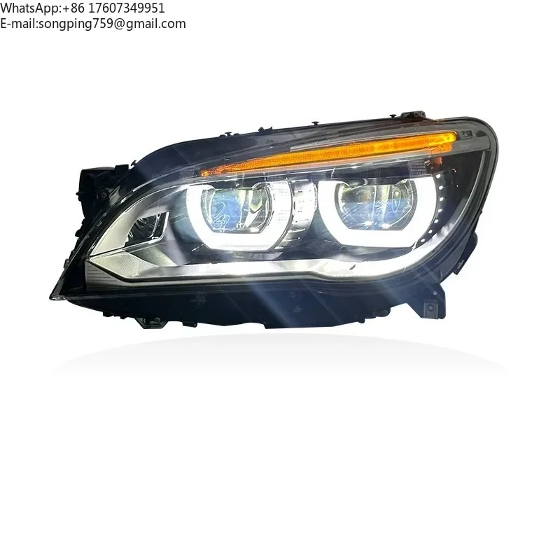 Compatible with 09-15 7 Series F01 F02 Headlight Assembly, Modified LED DRL and LED Lens Headlight.