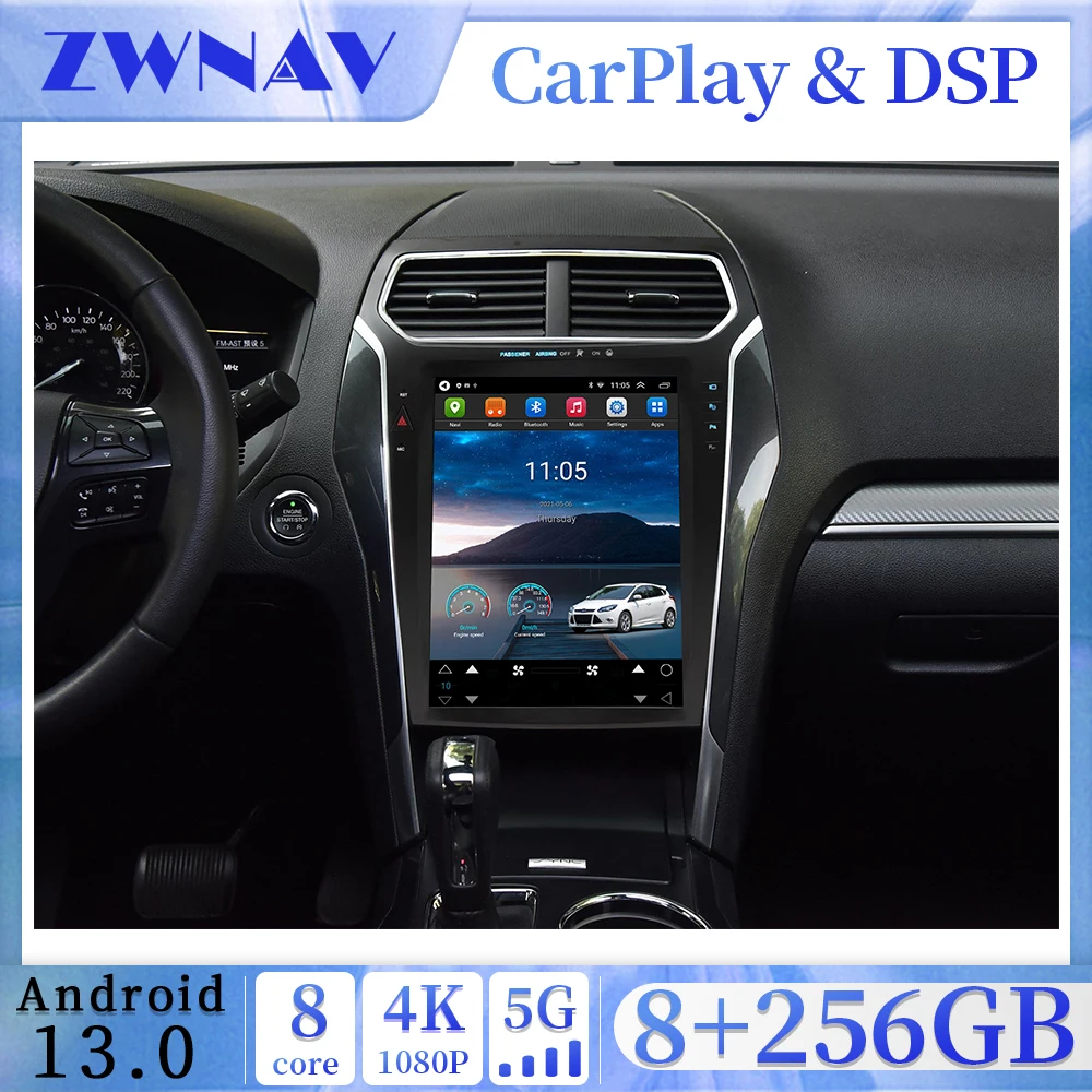 

12.1" Android 13.0 Tesla style For Ford Explorer 2014-2019 Car Radio Multimedia Head Unit wirelessly Carplay Android auto