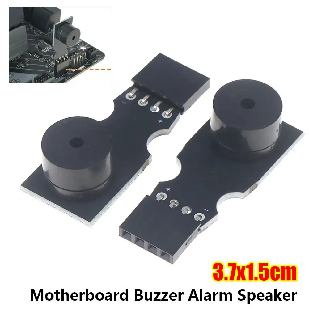 1Pcs Plastic Motherboard Buzzer Alarm Speaker Metal 3.7x1.5cm Computer Case Speaker Black Easy Installation