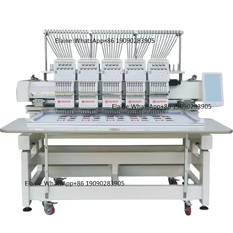 MYSEW MHS 5 Heads Automatic High Speed Multi-function Clothes Embroidery and Sewing Machine