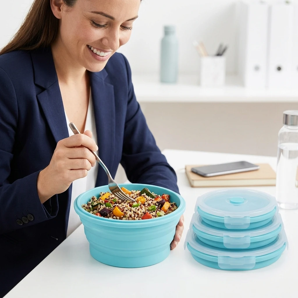 Meal Prep For Office - Elegant Lunch Boxes Collapsible Food Containers