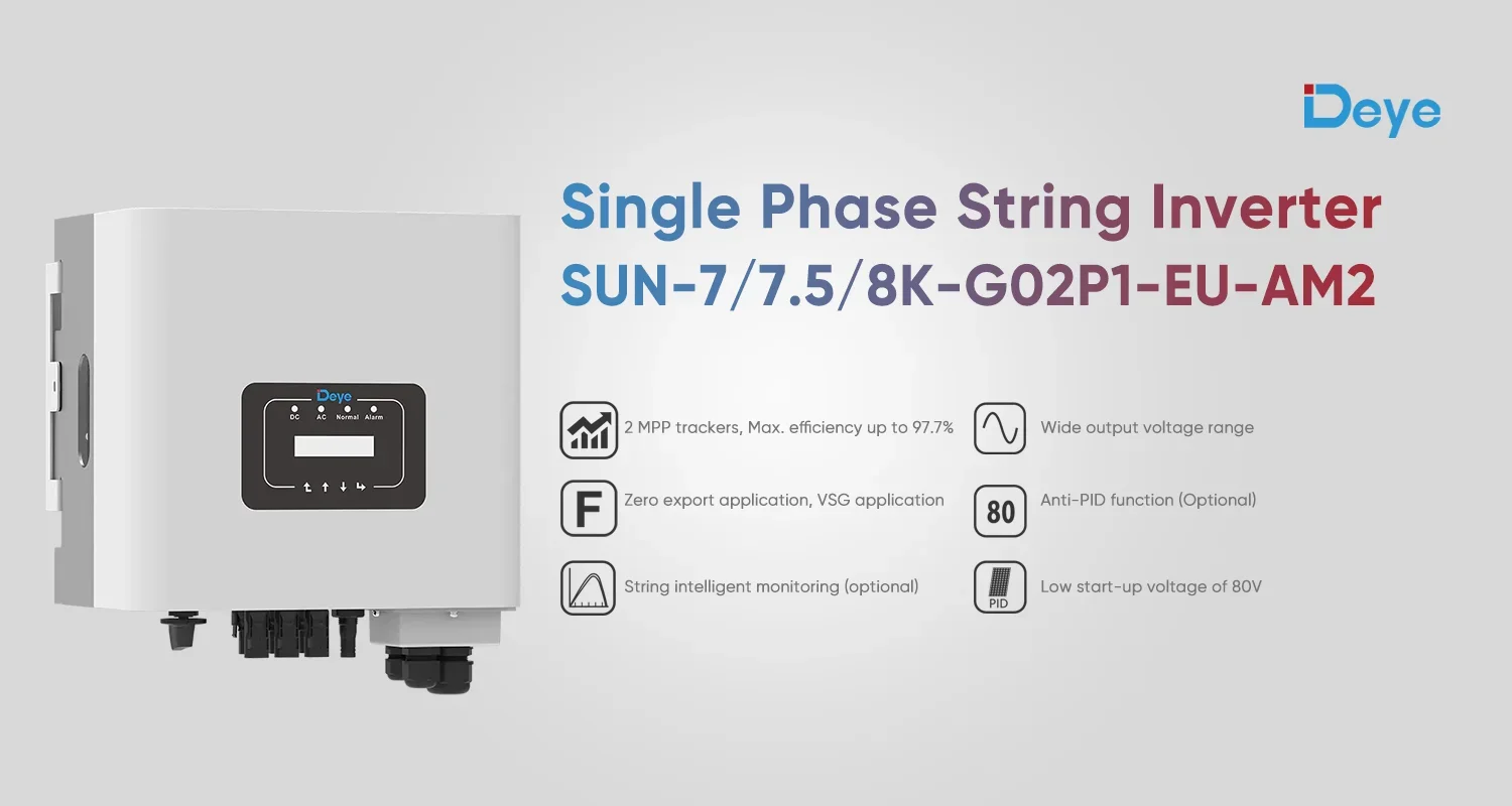 7.5kw عاكس شمسي أحادي الطور من Deye على الشبكة للاستخدام المنزلي عالي الجودة مصنوع في الصين