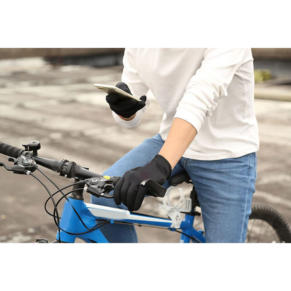 

Heated Waterproof Touchscreen Gloves Black Warm Winter Sports Outdoor Cycling Climbing Hiking Gloves Charging Compatible Thumb