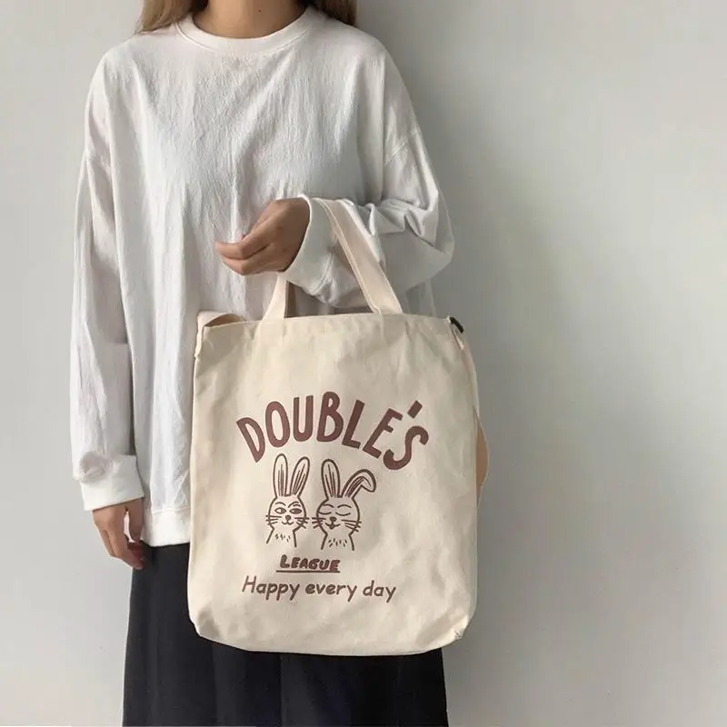 Cartoon OSAMU GOODS Canvas Bag Durable Large Capacity Diagonal Shoulder Bag 2024 Daily Commuting Storage Bag Textbook Cosmetics