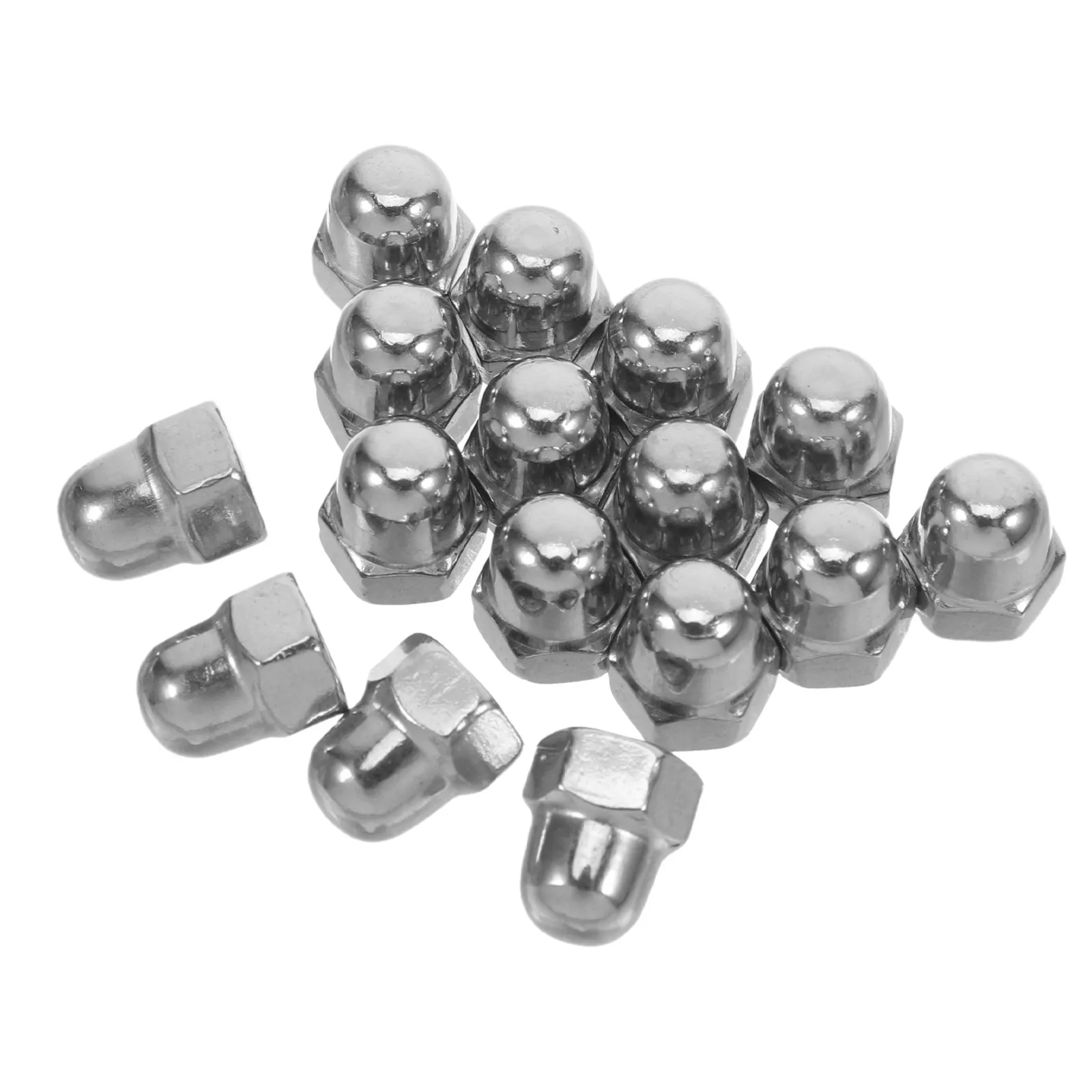 60Pcs Stainless Steel Hexagon Cap Nuts Dome Acorn Cap Head Round Ball Head Hex Nut Bolt Protection Covers Hardware