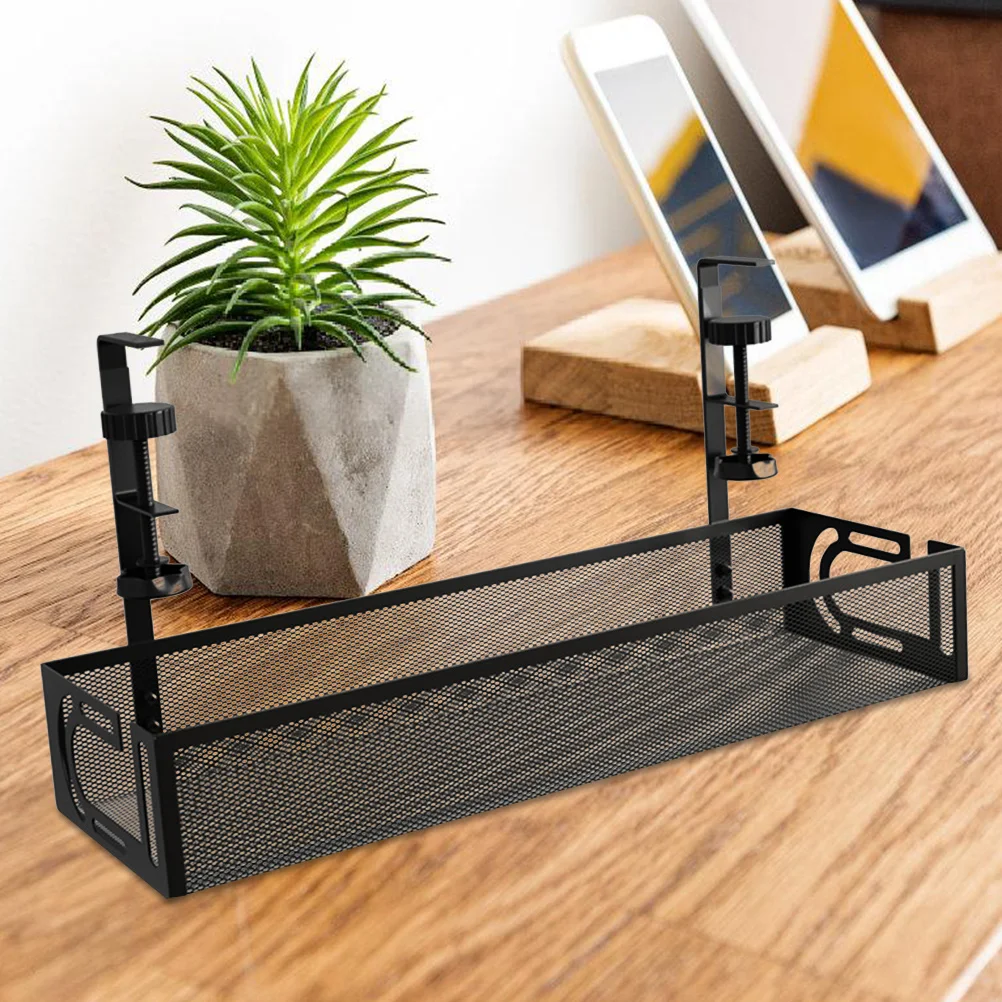 

1Pcs Heavy Duty Black Cable Management Tray for Under Desk Storage Solutions