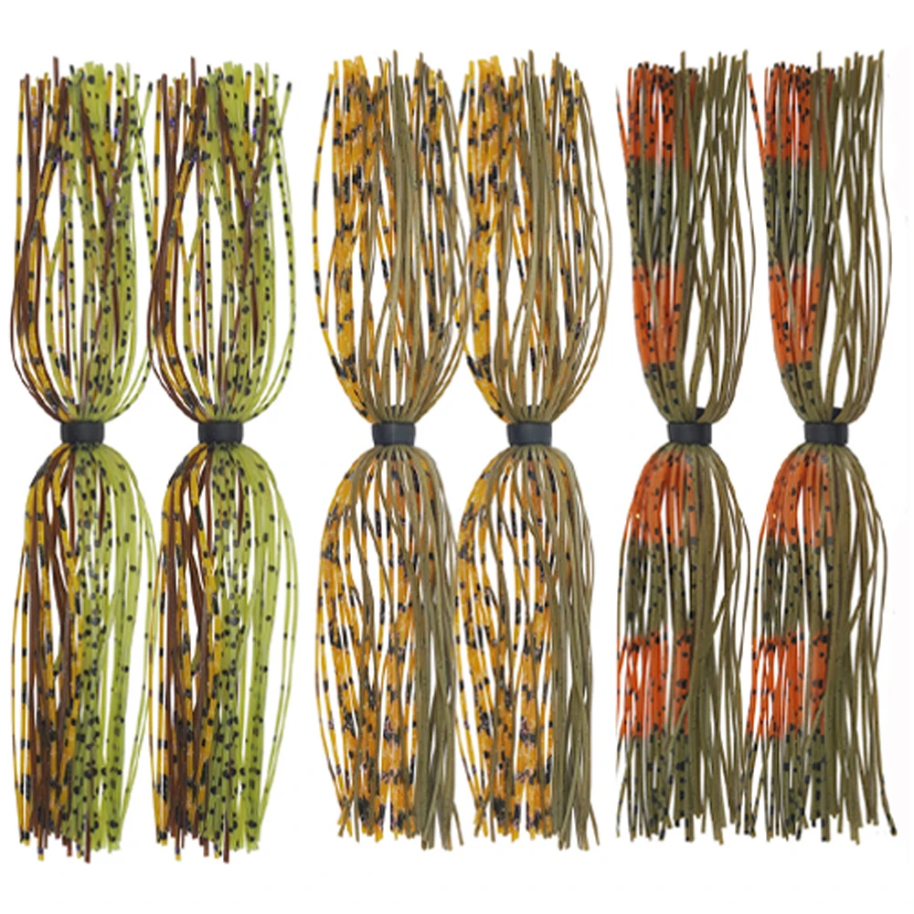 6 uds faldas de silicona señuelo de pesca cebo Artificial para Spinnerbait Buzzbait Bass trucha accesorios de señuelo de pesca - imagen 2