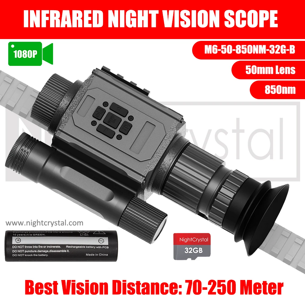 Megaorei NK008 Plus M6A 1080p HD Digitale Monoculaire Infraroodkijker met Dag- en Nachtzicht Ingebouwde IR-verlichting voor de Jacht