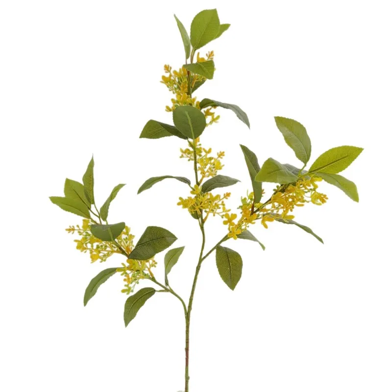 18-Head Osmanthus Simulation Flower Osmanthus Tree Decoration Green Plants Advanced Sense Realistic Fake Flower Fast Delivery