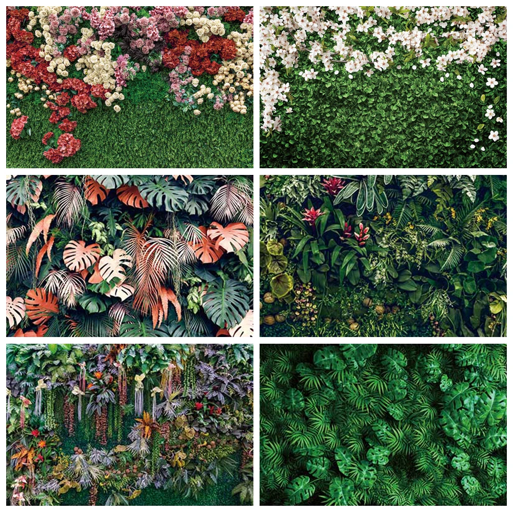 

Green Screen Leaves Backdrop Flower Tropical Jungle Leaf Wall Grass Baby Shower Birthday Wedding Photography Background Props