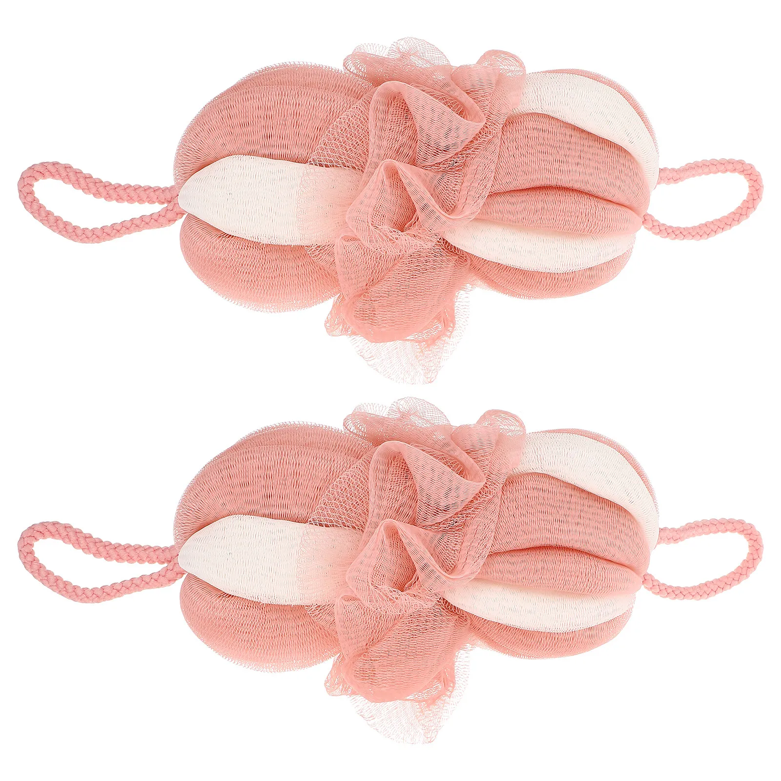 2Pcs Long Supple Mesh Bath Balls for Deep Cleansing Relaxing Shower Experience Hangable Eco Friendly Bubble Bath Flowers Shower