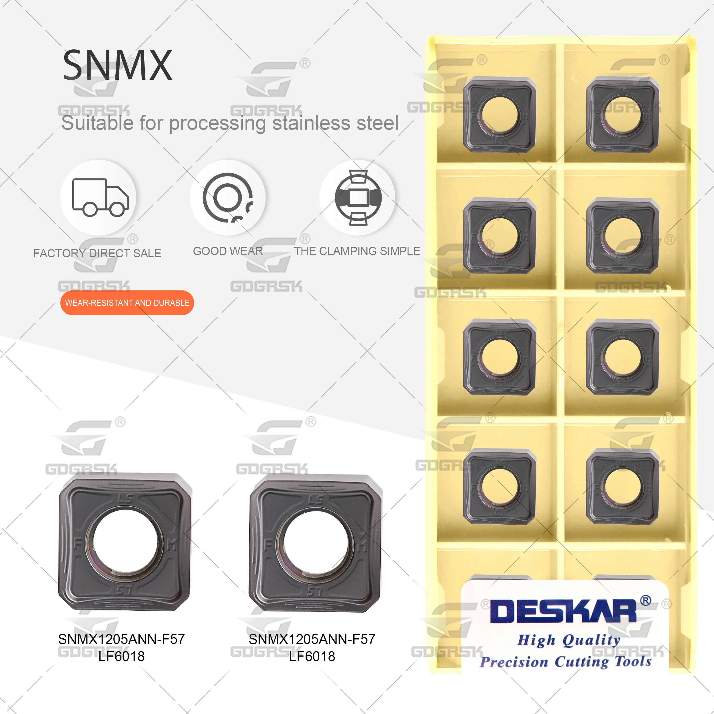 

Токарный станок с ЧПУ DESKAR SNMX1205ANN F57 LF6018, твердосплавный фрезерный станок для быстрой подачи, лезвие для обработки материалов из нержавеющей стали