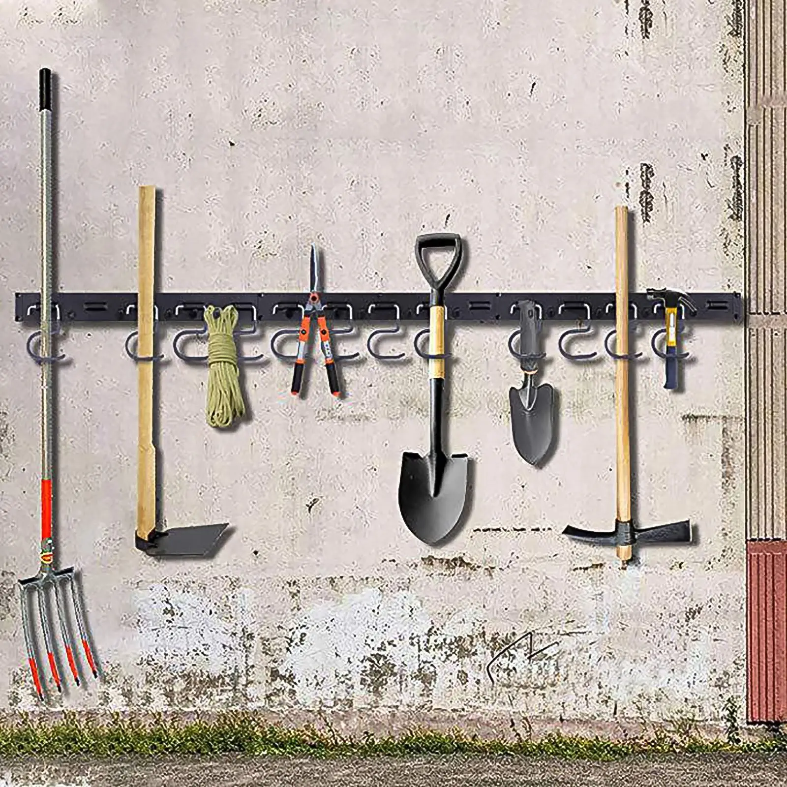 48 Inch Adjustable Tool Storage 12 Hooks Wall Holder Garage Organizer Household Multi-Purposes Garden Tools Organizers Hanger