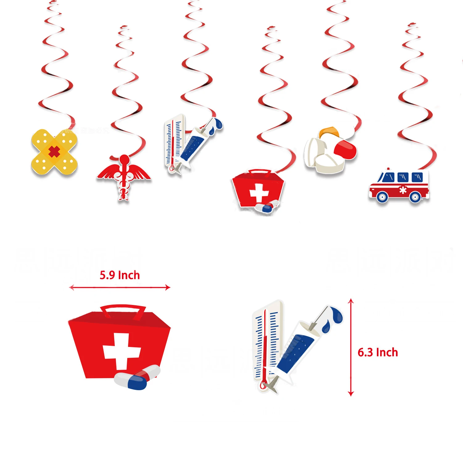 Graduation Nurses and Doctors Theme Party Garland, Swirl Balloon Decoration, Congrats Nurse Banner, Cake Topper Supplies