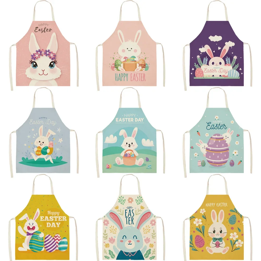 Easter bunny print customizable apron goods for home kitchen aprons for women Woman kitchen apron Apron for hairdresser Apron