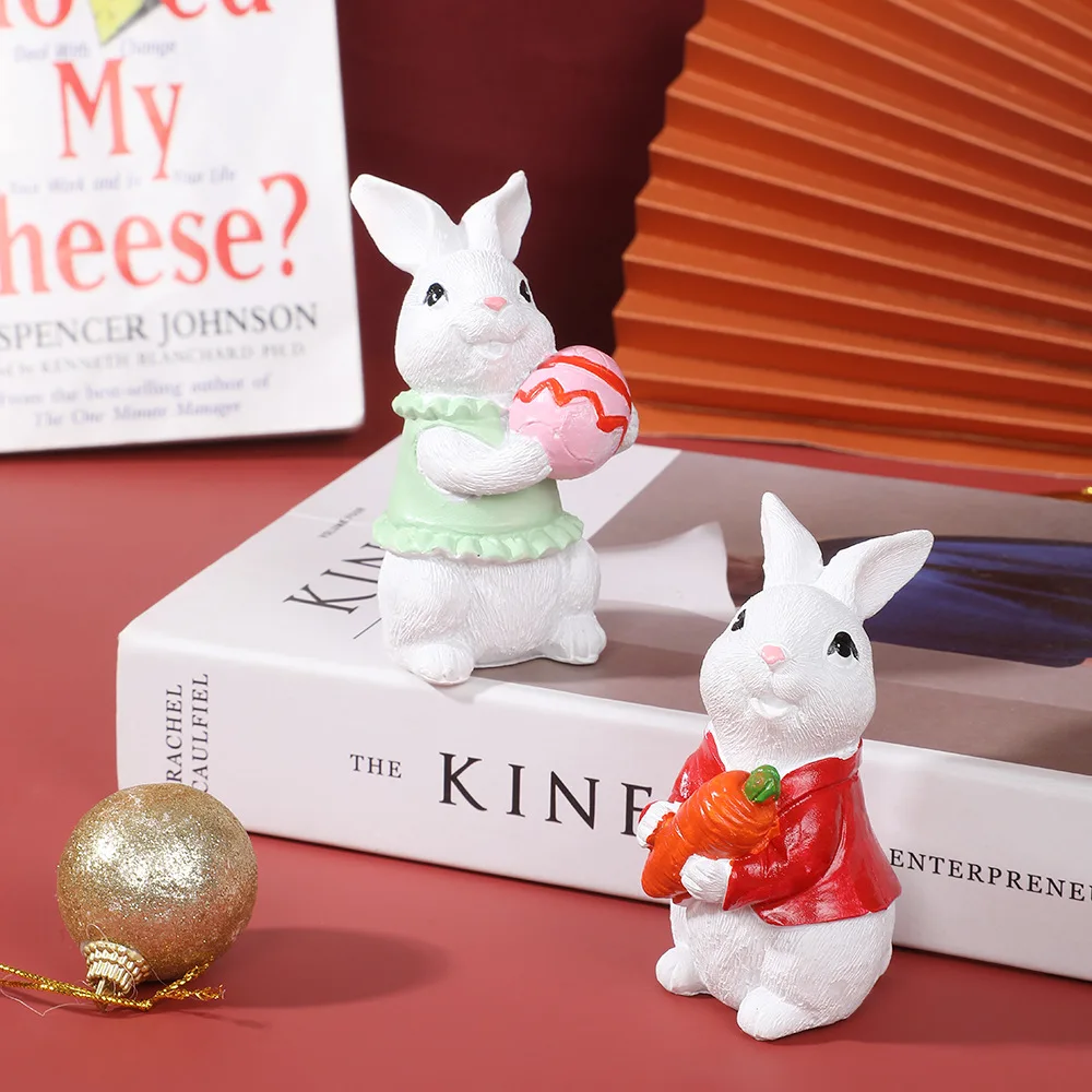 Halloween Rabbit Figurine Resin Craft Garden Decor Miniature Sculpture for Windowsill
