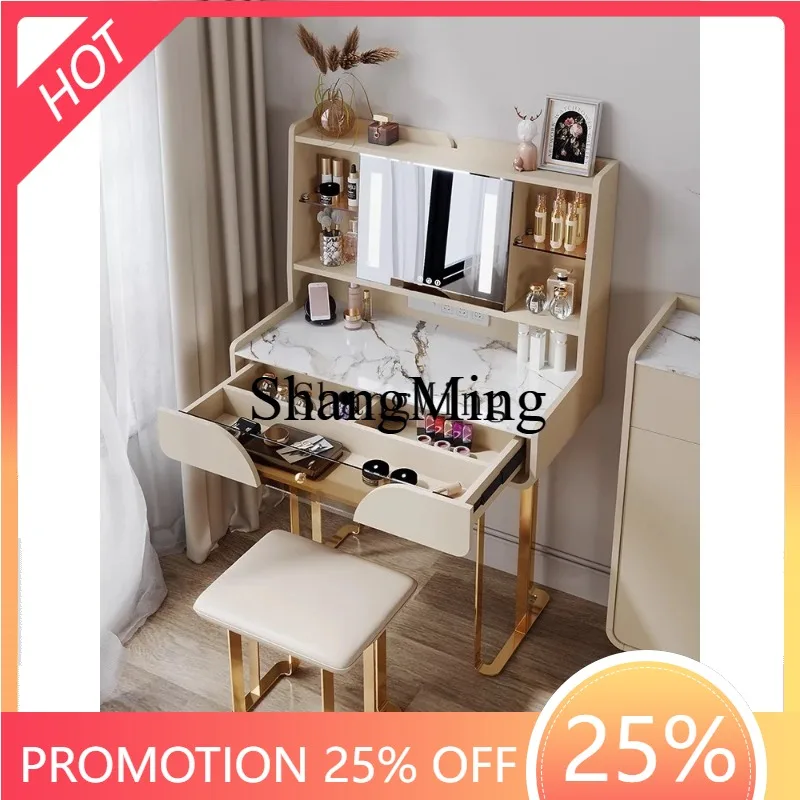 

CL Wabi-Sabi Cream Style Dressing Table Modern Simple Small Apartment Master Bedroom Desk Integrated Makeup Table