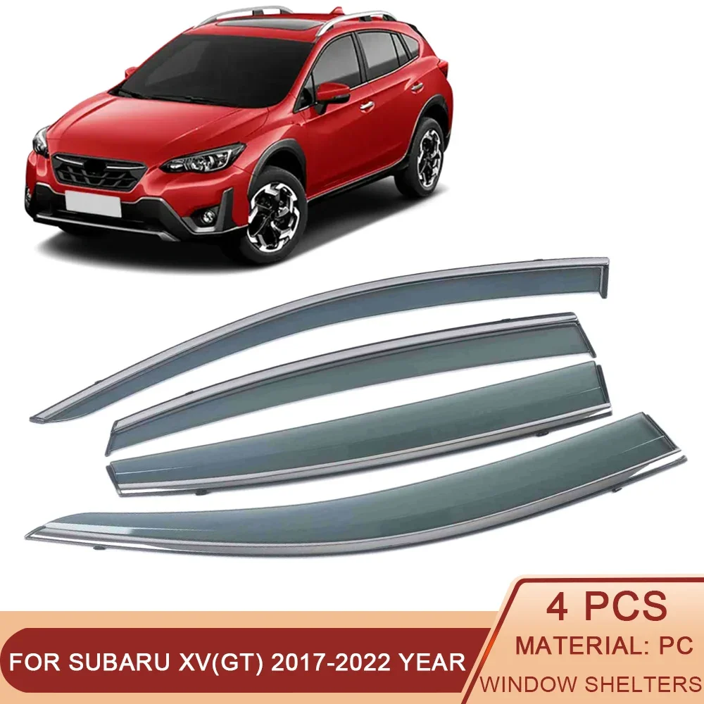 

For Subaru XV Crosstrek GT 2017-2022 Car Window Sun Rain Shade Visor Shield Shelter Protector Cover Frame Exterior Accessories