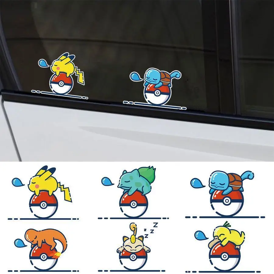 Pokemon Pikachu Charmander Baby on Board Car Sticker Decals for Car Truck Window Funny JDM Waterproof Sunscreen Decals