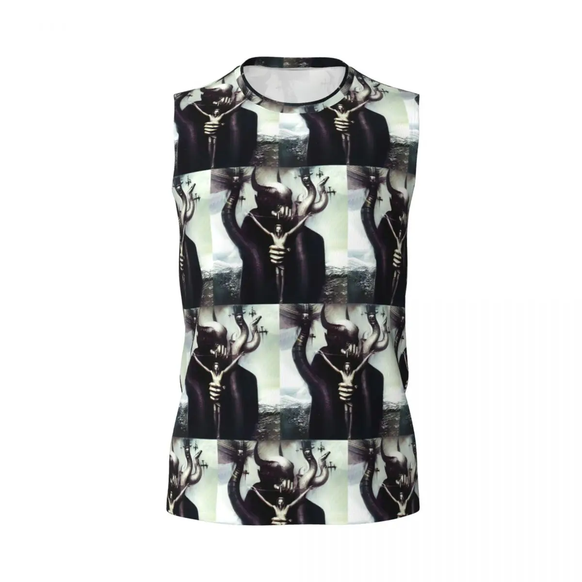 HR Giger Satan Men Printed Sleeveless T-shirt Casual Hip Hop Street Style Beach Holiday Tank Tops